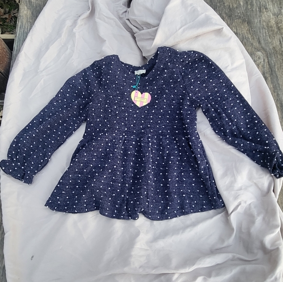 Hayden Girl's Pom Pom Baby Doll Top New with Tags Size Large Ruffle Cuffs - Picture 5 of 11